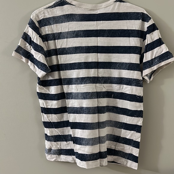 J Crew men’s navy and cream striped short sleeve tee   Size L. - Picture 3 of 3